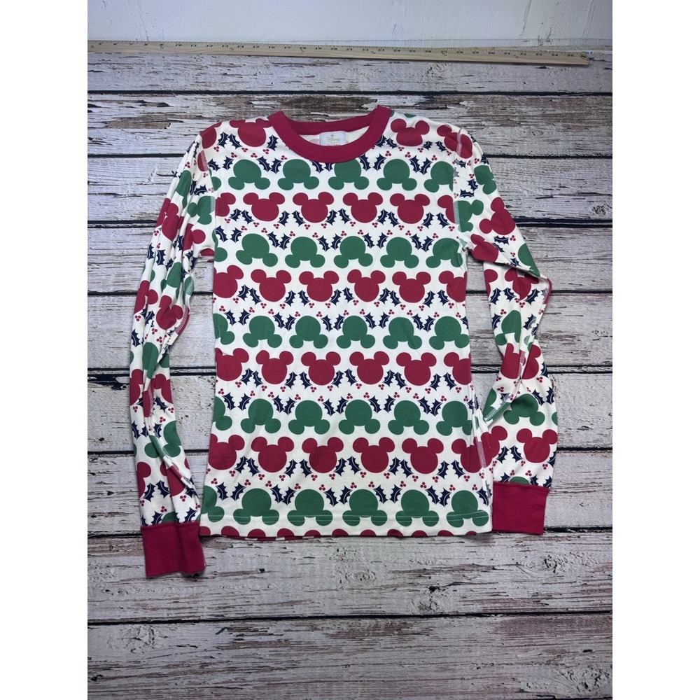 Hanna Andersson Women's Organic Cotton Pajama Top XS‎ Disney Mickey Christmas